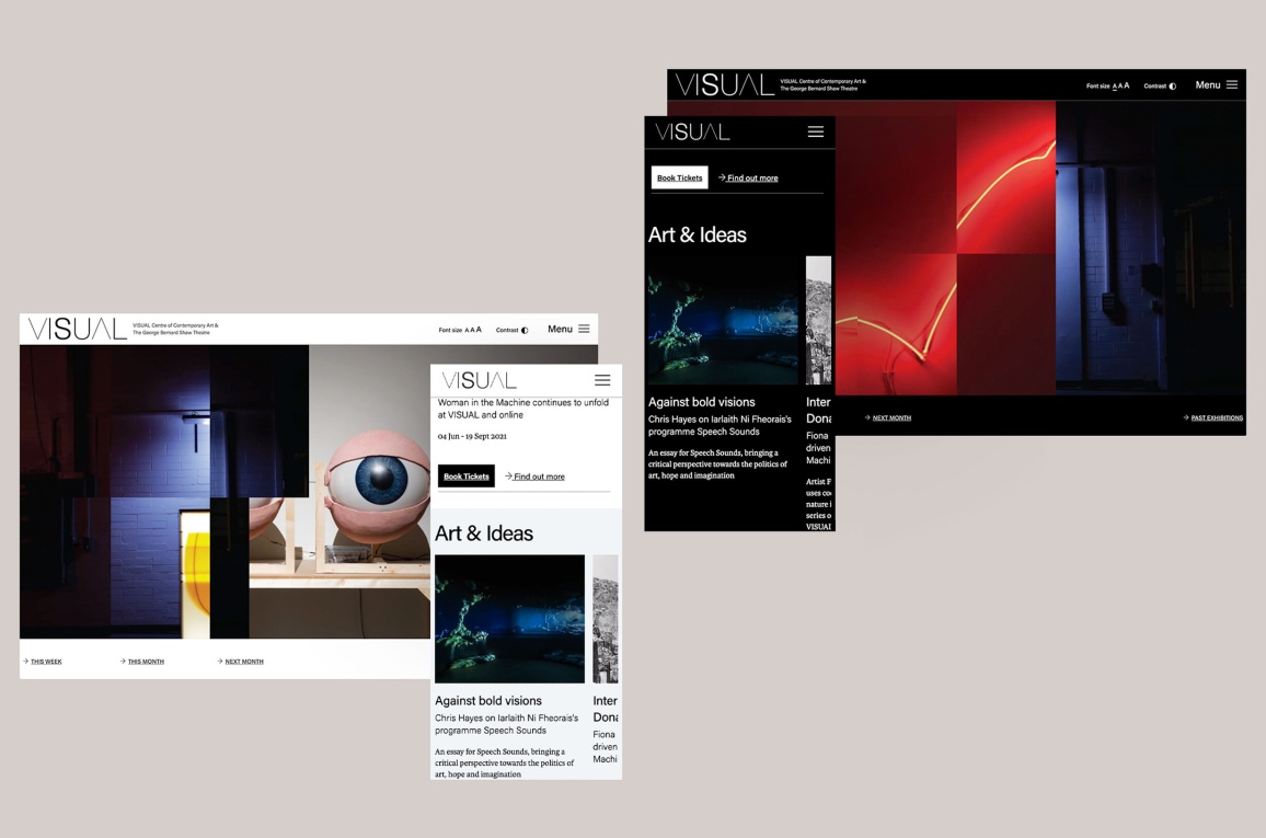 Screens showing dark and bright display options.