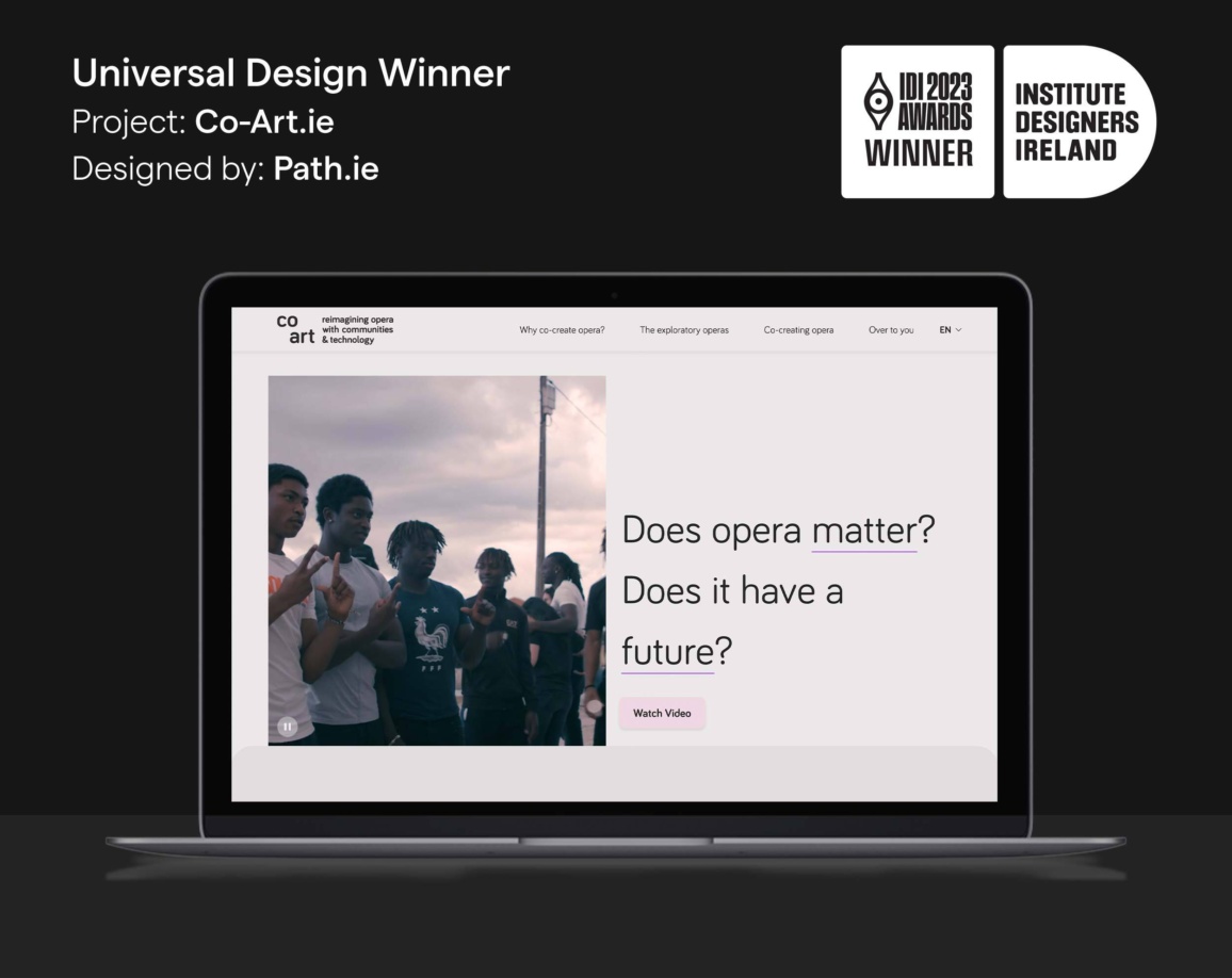 Winner Universal Design Award for Co-Art.eu by Path Digtal Agency