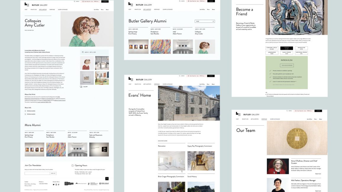 Website design for Butler Gallery Website by path.ie