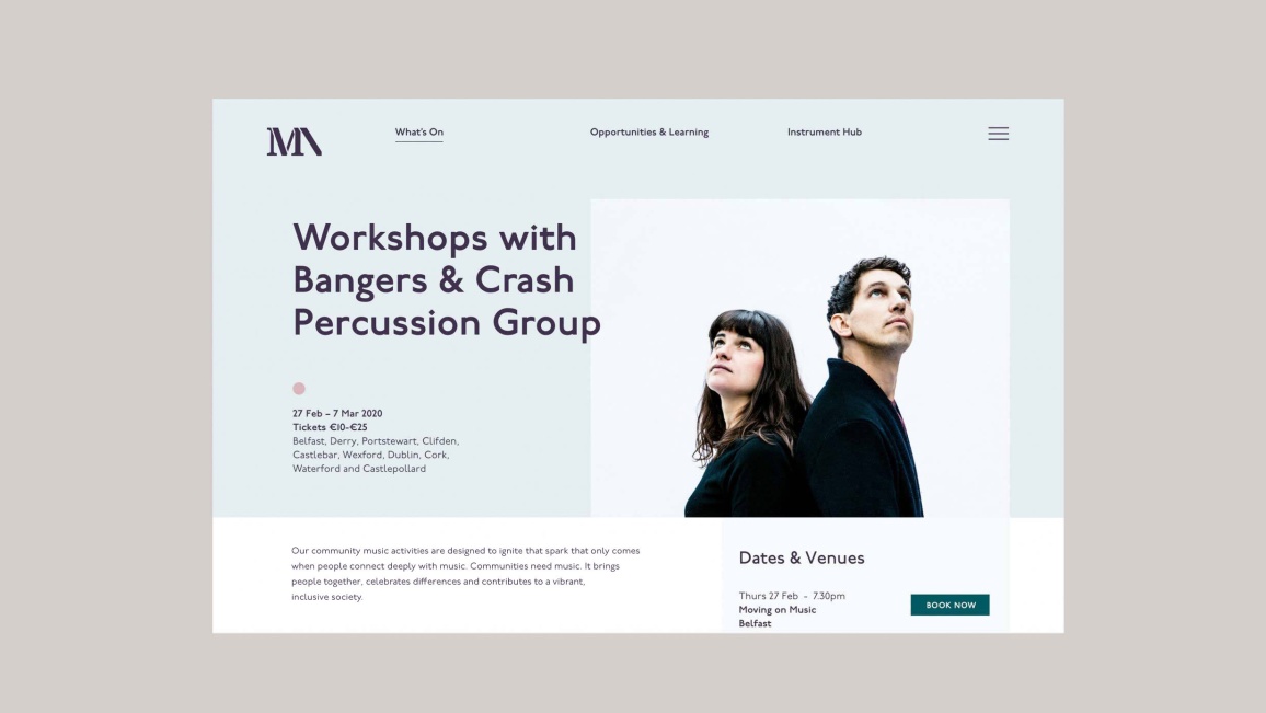 Website design for Music Network by Path.ie