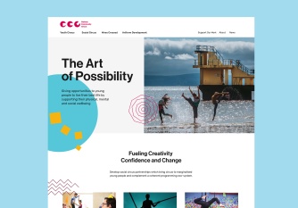 Screenshot of homepage, hero text reads 'The Art of Possibility'