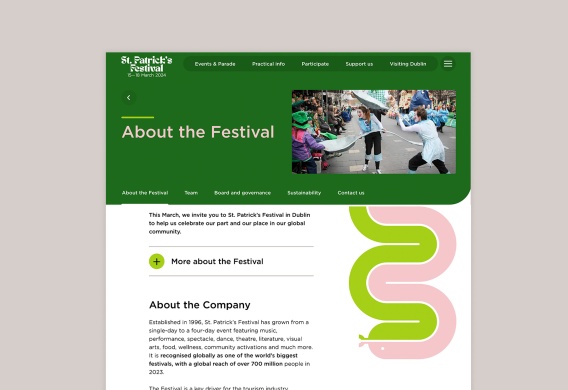 Website design for St Patricks Festival by Path