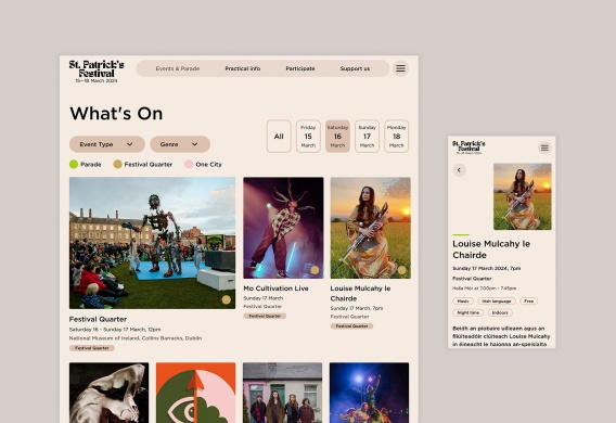 Website design for St Patricks Festival by Path