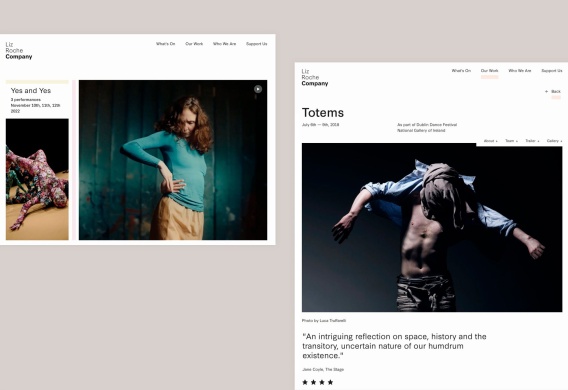 Website design for Liz Roche Contemporary Dance Company by Path.ie