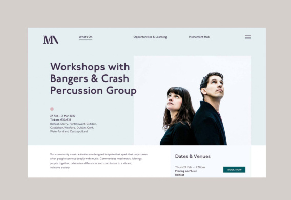 Website design for Music Network by Path.ie